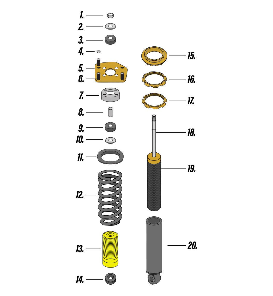 Yellow Speed Racing Double A-Arm Strut Replacement Parts