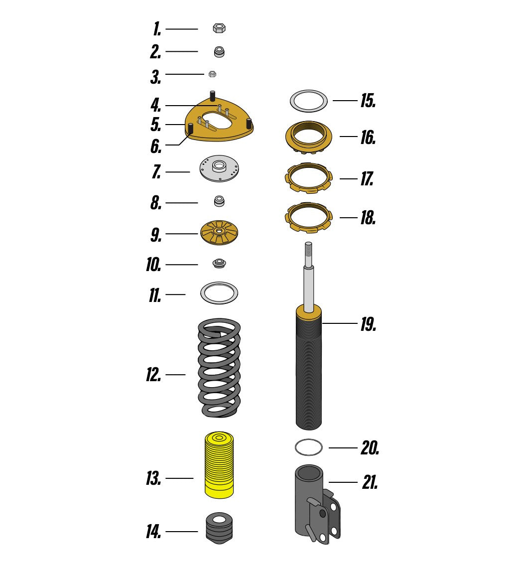 Yellow Speed Racing MacPherson Strut Replacement Parts